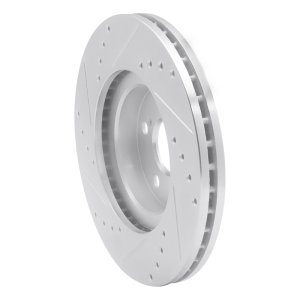 Toyota Corolla Brake Rotor (1) - Front Right - R1 Concepts - Drilled & Slotted - Silver - `09-`15